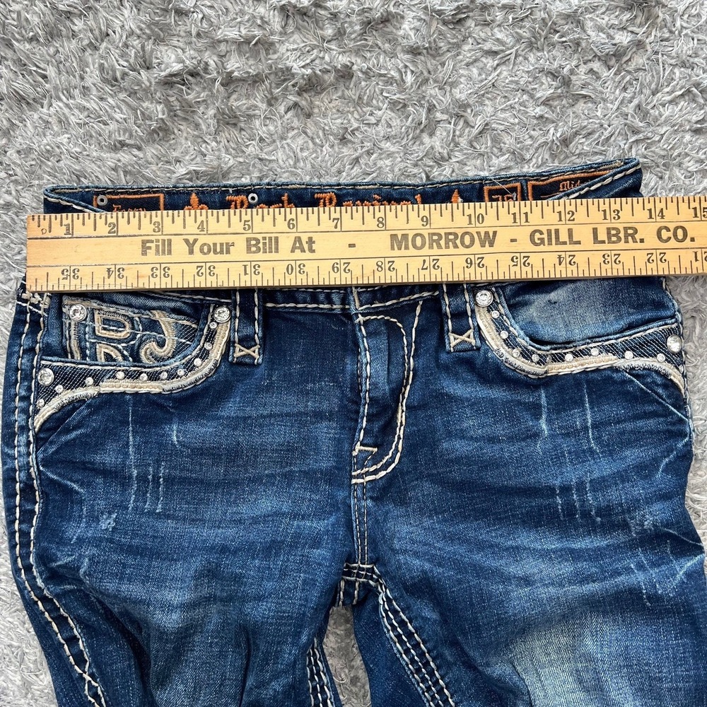Rock Revival Ferry Bootcut Jeans Womens 26 Blue Mid Rise Embroidered Logo Casual - Picture 8 of 13
